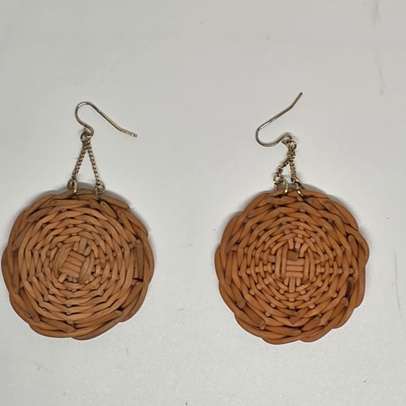 Woven Rattan Earrings Boho Dangle Drop Earrings Lightweight